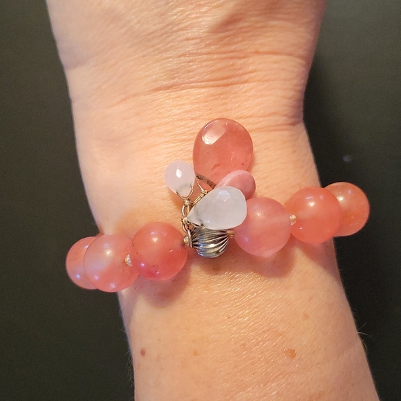 Bracelets Pink Red Coral - Lot of 3 - Picture 3 of 4